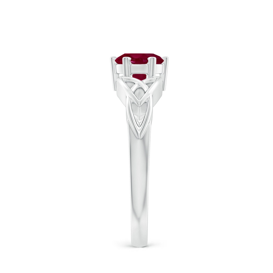 6mm A Solitaire Round Ruby Celtic Knot Ring in P950 Platinum side 299