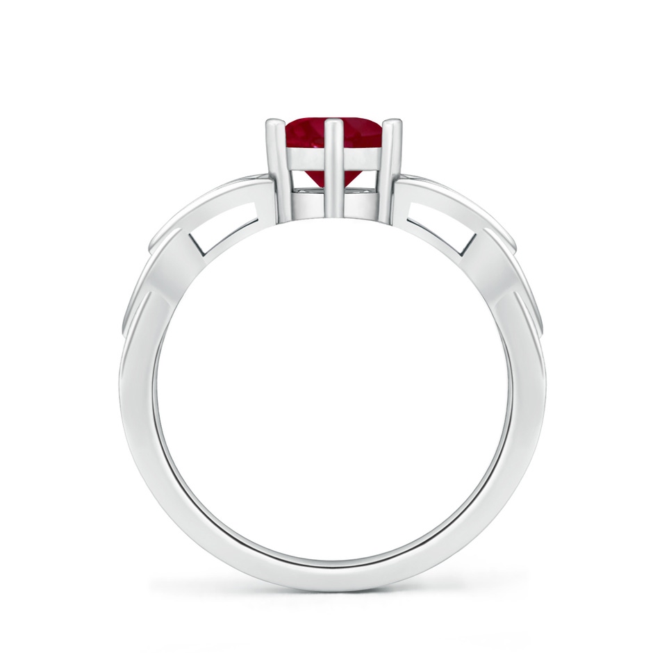 6mm AA Solitaire Round Ruby Celtic Knot Ring in White Gold side 199
