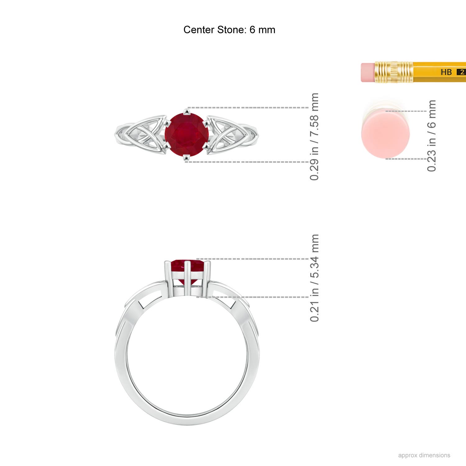 AA - Ruby / 1 CT / 14 KT White Gold