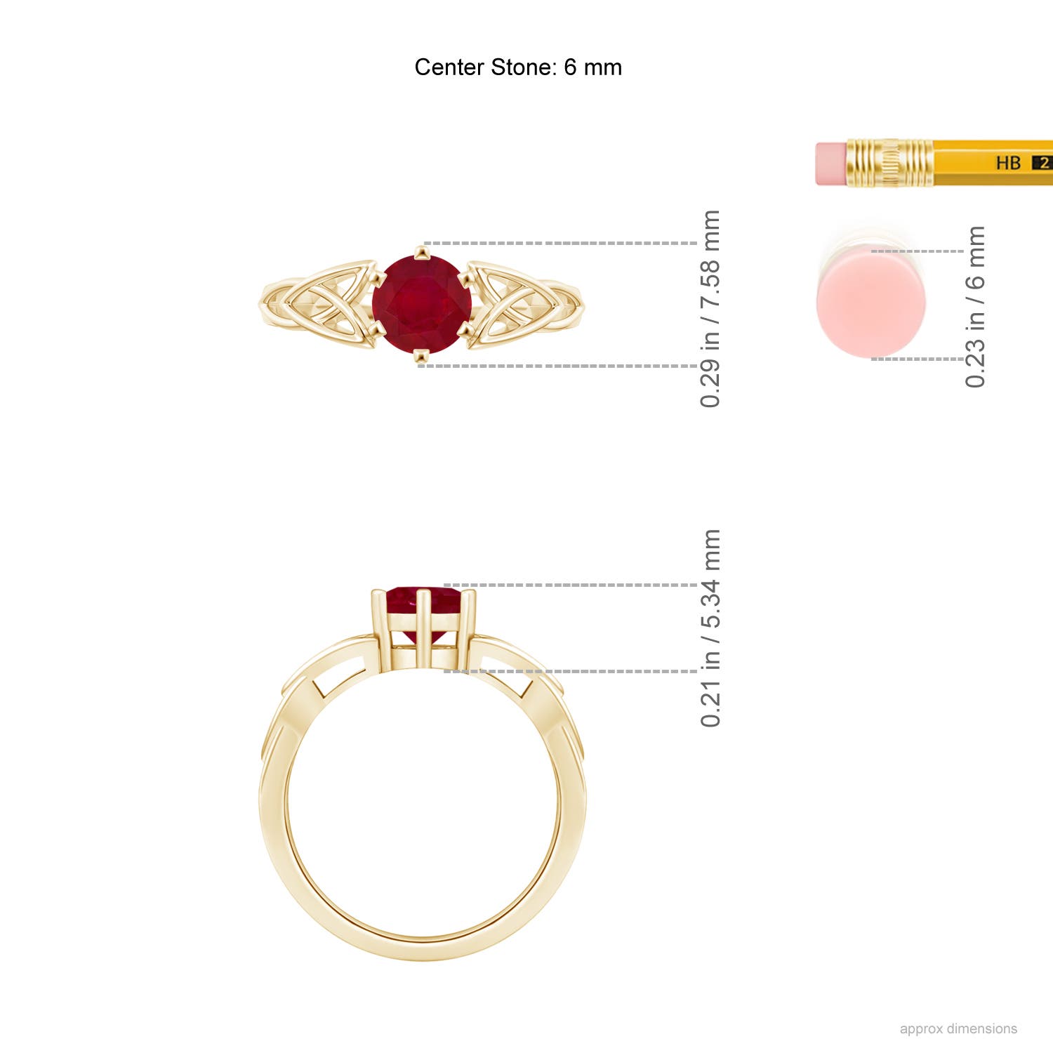 AA - Ruby / 1 CT / 14 KT Yellow Gold