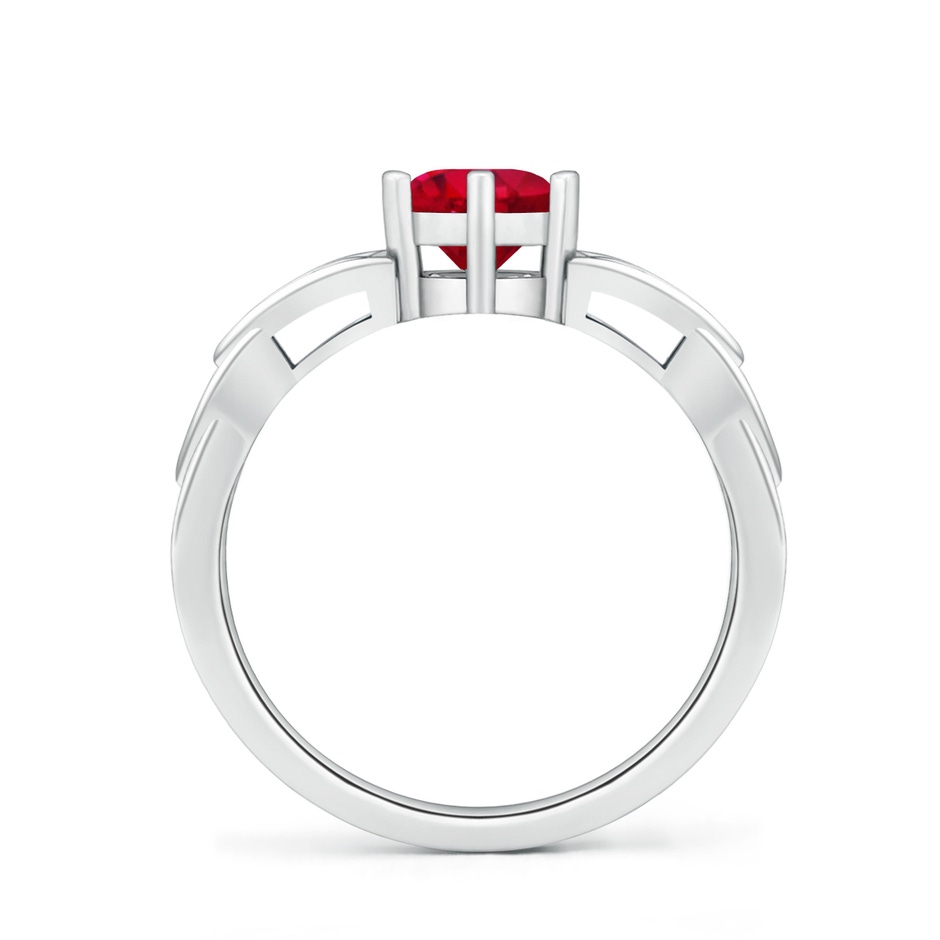 6mm AAA Solitaire Round Ruby Celtic Knot Ring in White Gold side 199