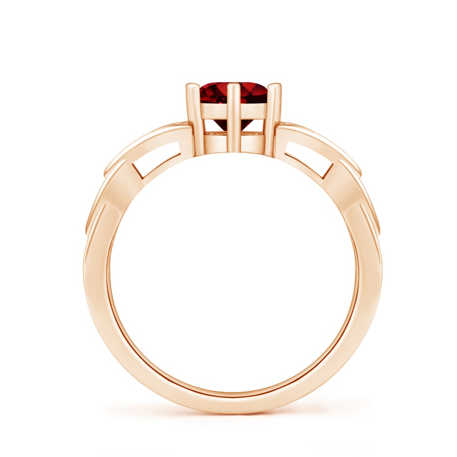 6mm AAAA Solitaire Round Ruby Celtic Knot Ring in Rose Gold side 199