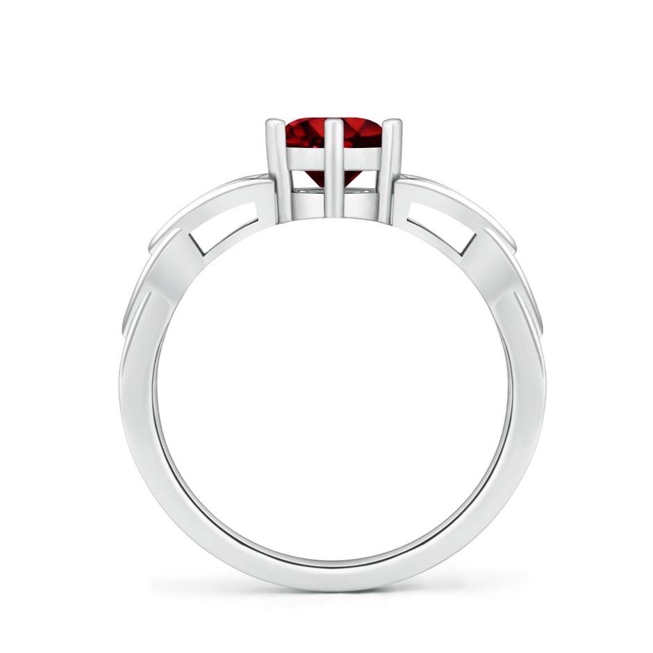 6mm AAAA Solitaire Round Ruby Celtic Knot Ring in White Gold side 199