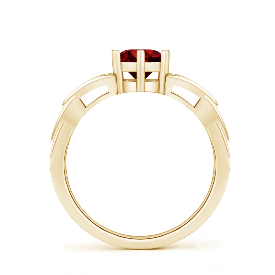 6mm AAAA Solitaire Round Ruby Celtic Knot Ring in Yellow Gold side 199