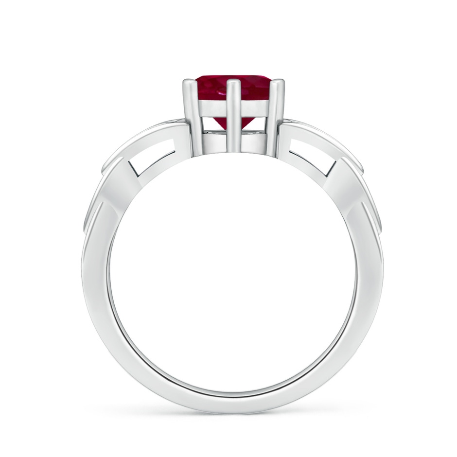 7mm A Solitaire Round Ruby Celtic Knot Ring in P950 Platinum side 199