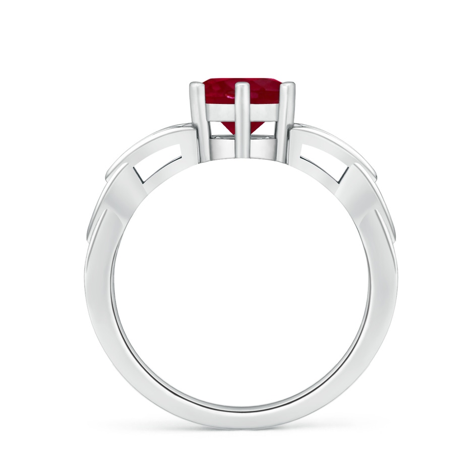 7mm AA Solitaire Round Ruby Celtic Knot Ring in P950 Platinum side 199