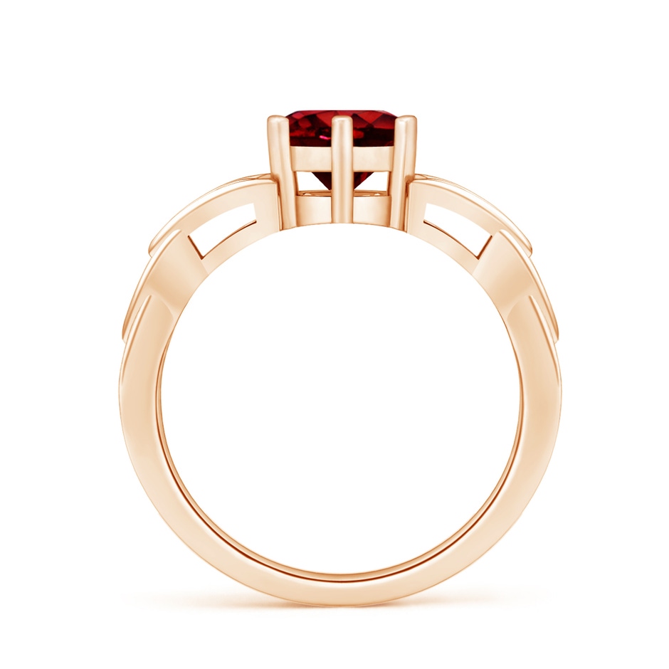 7mm AAAA Solitaire Round Ruby Celtic Knot Ring in Rose Gold side 199