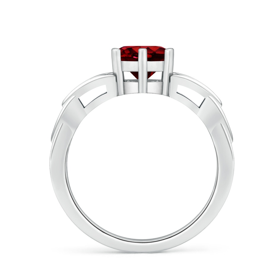 7mm AAAA Solitaire Round Ruby Celtic Knot Ring in White Gold side 199