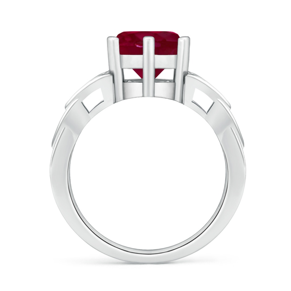 8mm A Solitaire Round Ruby Celtic Knot Ring in P950 Platinum side 199