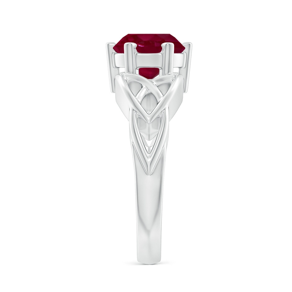 8mm A Solitaire Round Ruby Celtic Knot Ring in P950 Platinum side 299