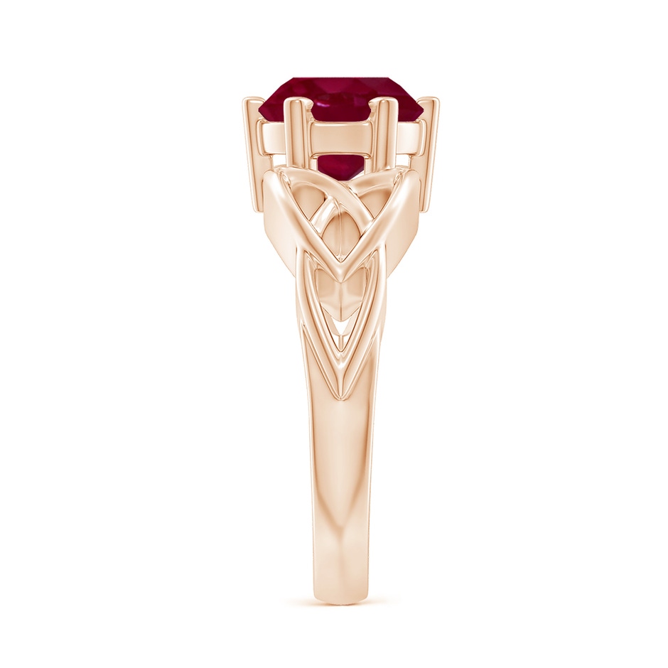 8mm A Solitaire Round Ruby Celtic Knot Ring in Rose Gold side 299