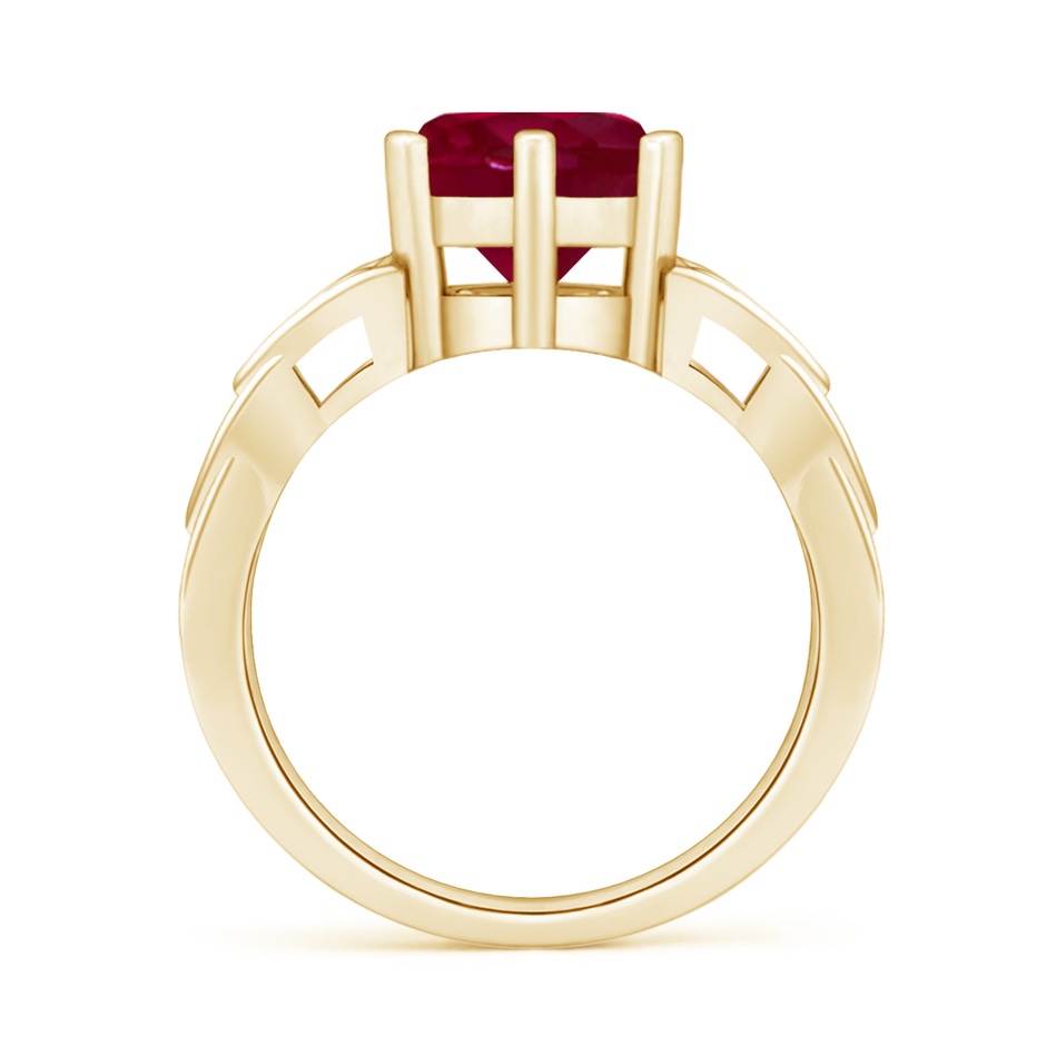 8mm A Solitaire Round Ruby Celtic Knot Ring in Yellow Gold side 199