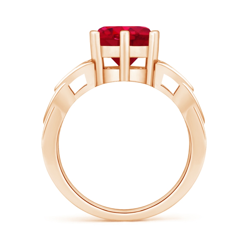 8mm AAA Solitaire Round Ruby Celtic Knot Ring in Rose Gold side 199
