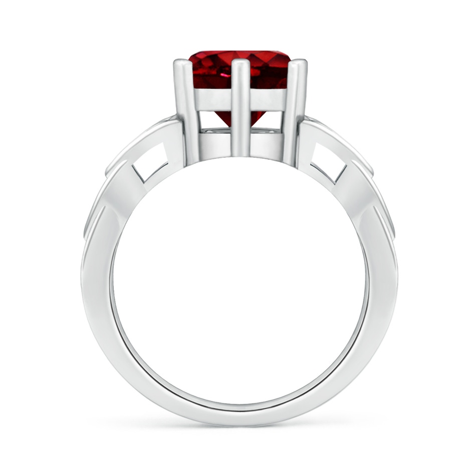 8mm AAAA Solitaire Round Ruby Celtic Knot Ring in P950 Platinum side 199