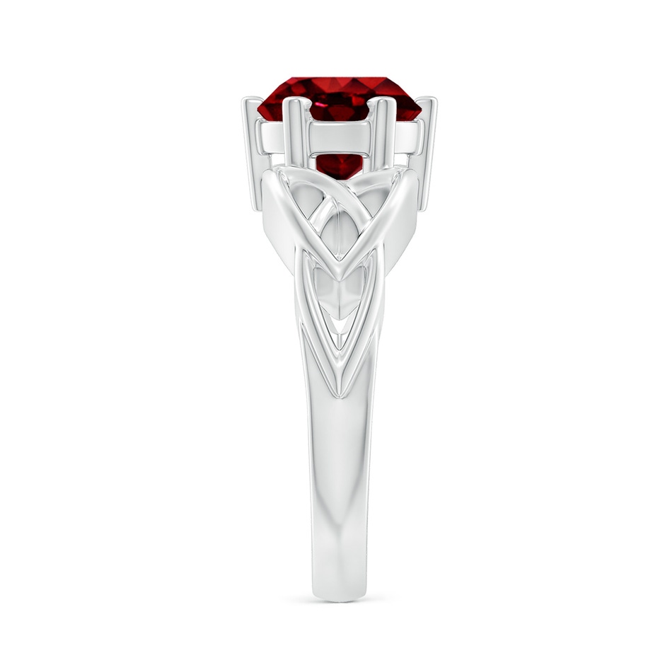 8mm AAAA Solitaire Round Ruby Celtic Knot Ring in P950 Platinum side 299