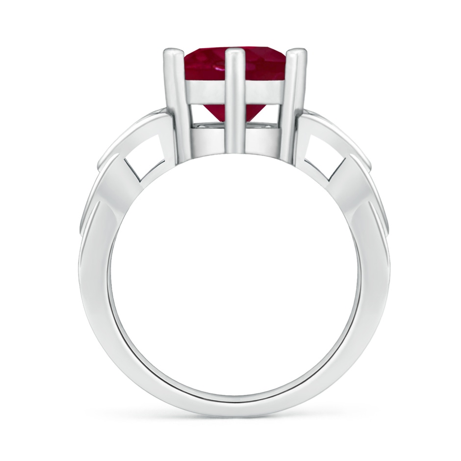 9mm A Solitaire Round Ruby Celtic Knot Ring in P950 Platinum side 199