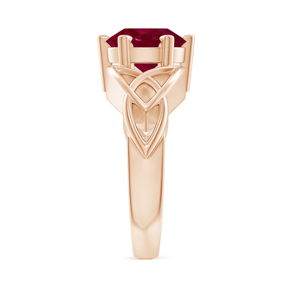 9mm A Solitaire Round Ruby Celtic Knot Ring in Rose Gold side 299