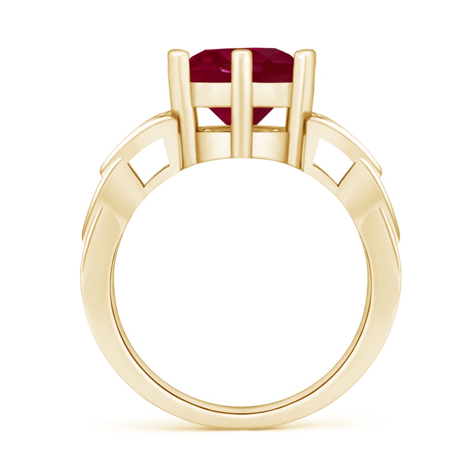 9mm A Solitaire Round Ruby Celtic Knot Ring in Yellow Gold side 199