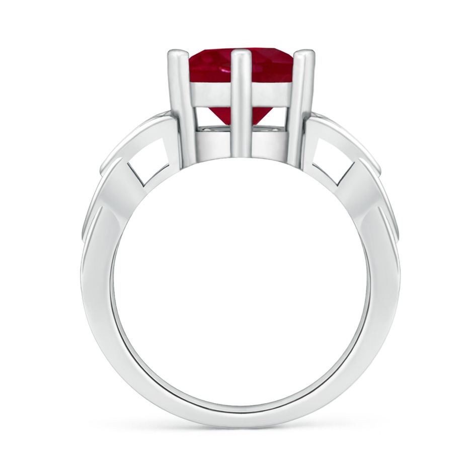 9mm AA Solitaire Round Ruby Celtic Knot Ring in P950 Platinum side 199
