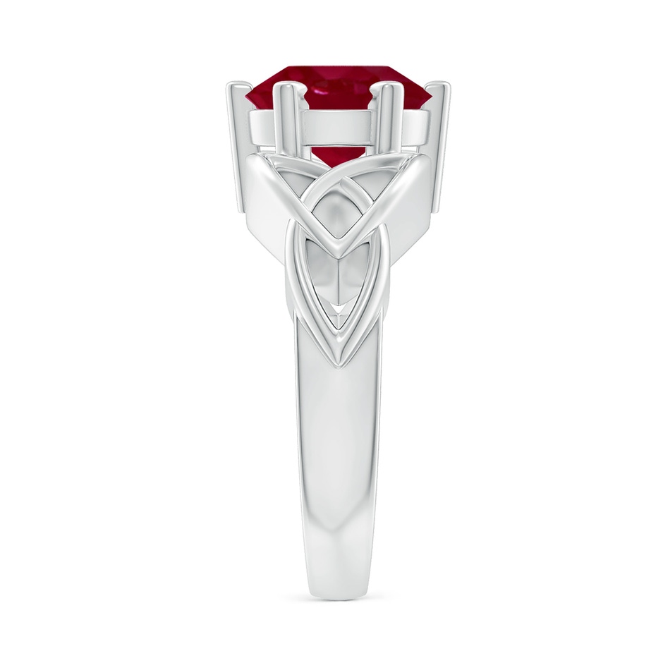 9mm AA Solitaire Round Ruby Celtic Knot Ring in P950 Platinum side 299