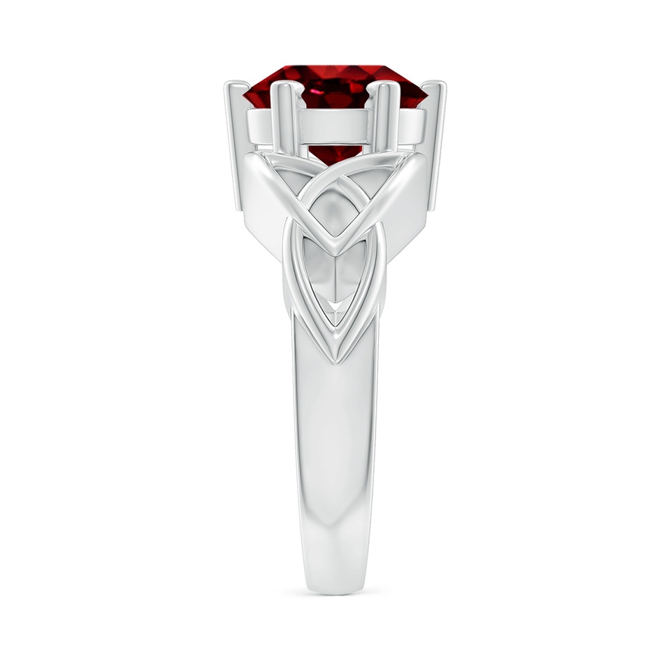 9mm AAAA Solitaire Round Ruby Celtic Knot Ring in White Gold side 299