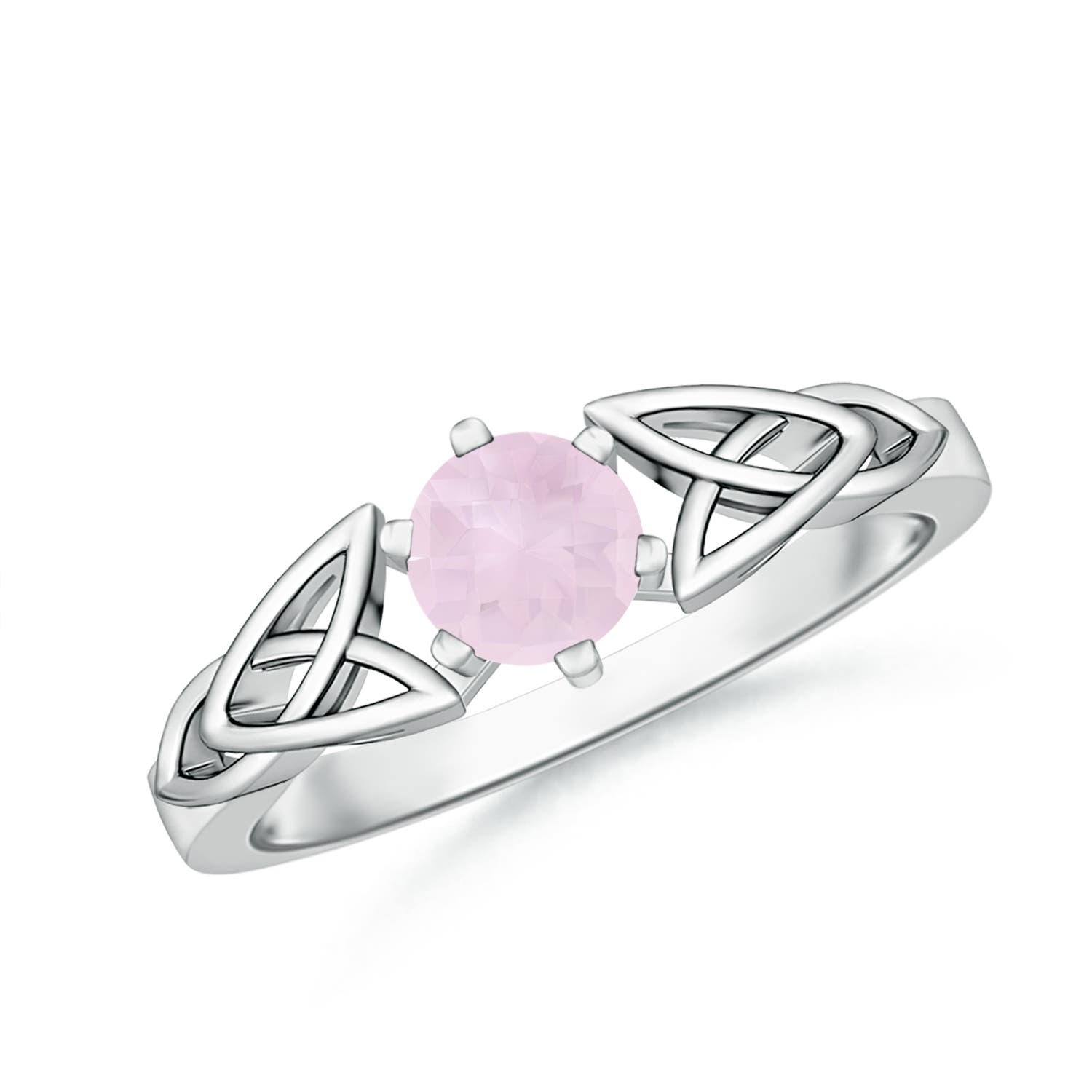 A - Rose Quartz / 0.5 CT / 14 KT White Gold