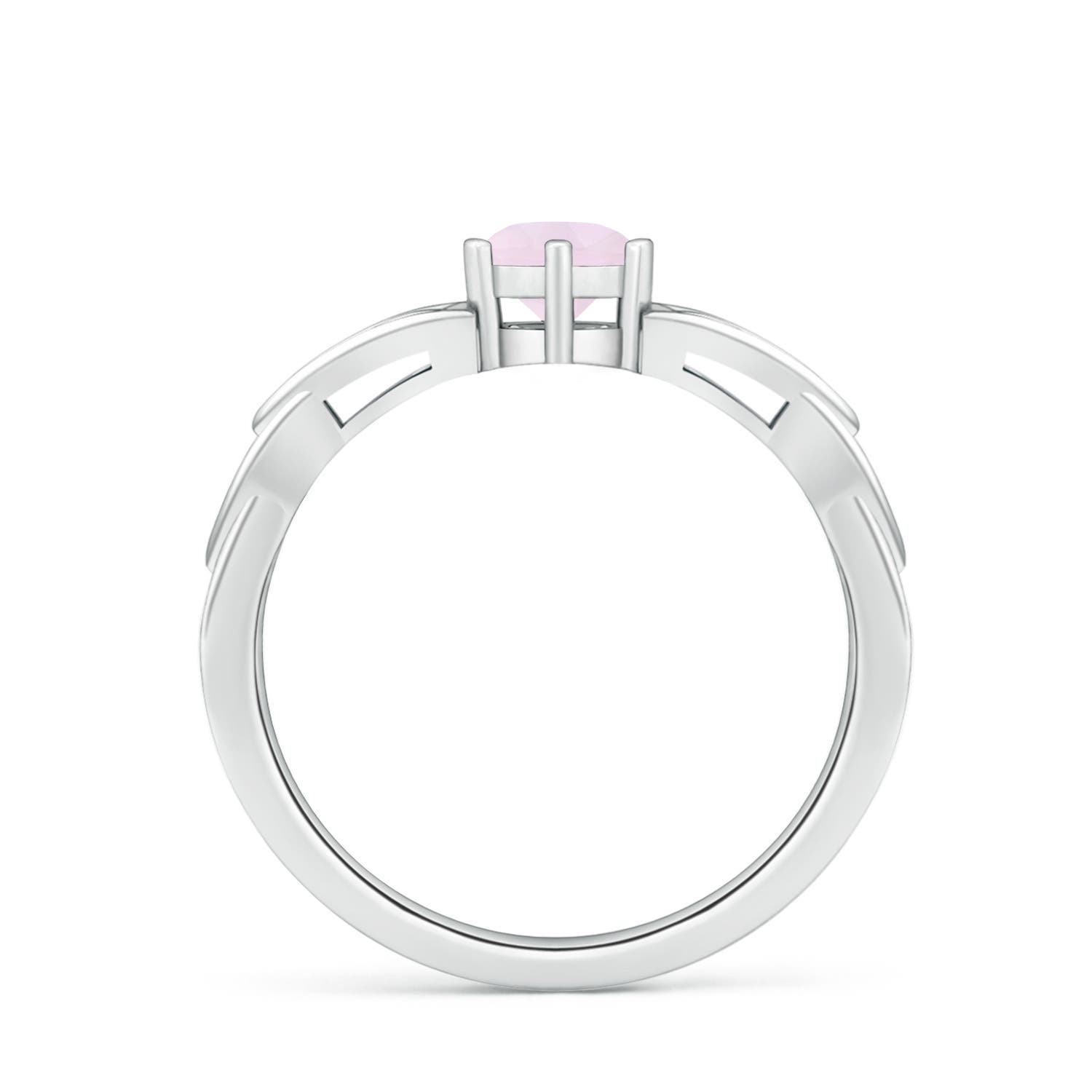 A - Rose Quartz / 0.5 CT / 14 KT White Gold