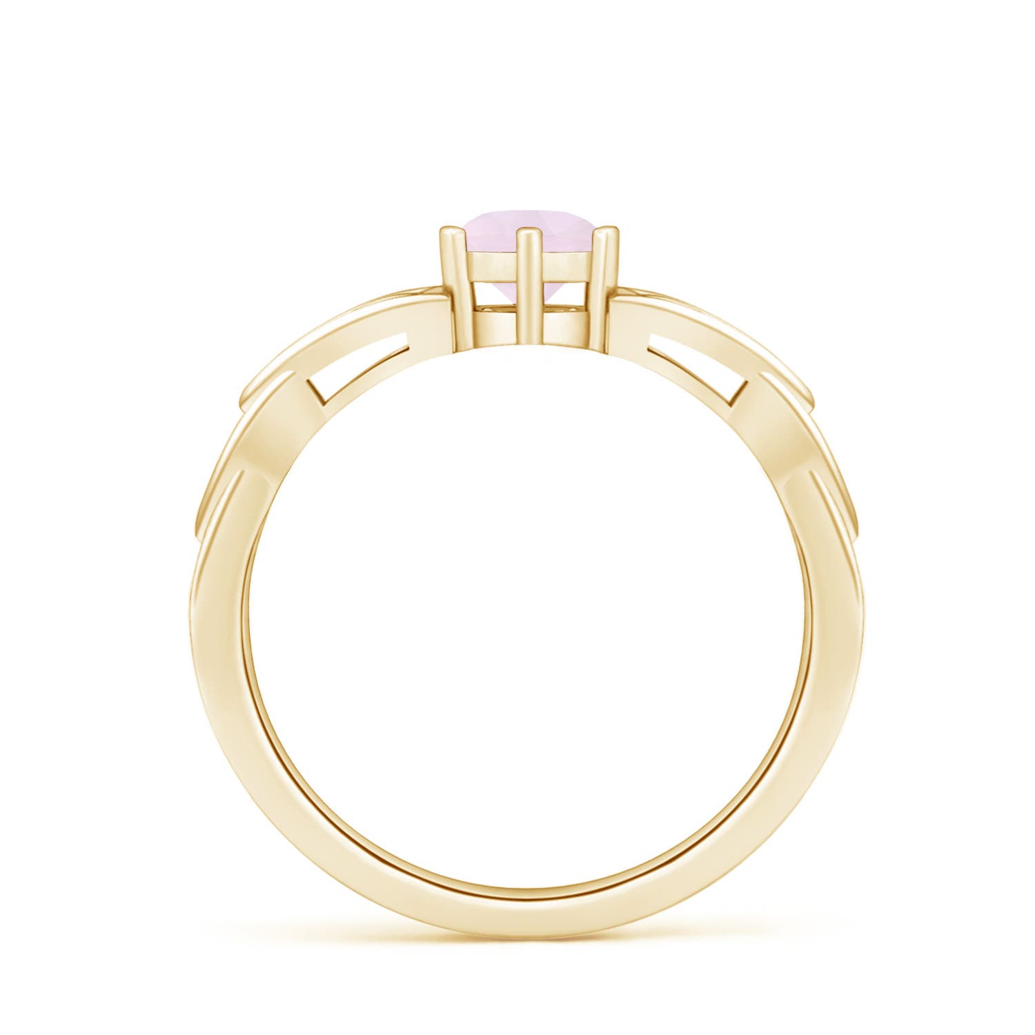 A - Rose Quartz / 0.5 CT / 14 KT Yellow Gold