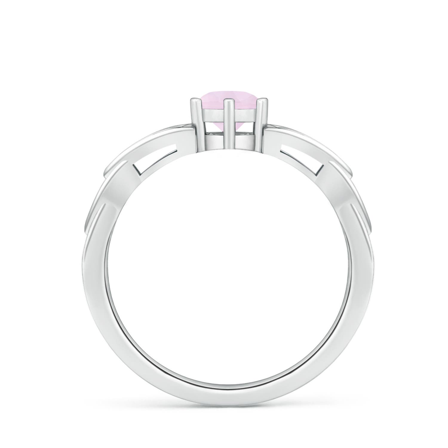 AA - Rose Quartz / 0.5 CT / 14 KT White Gold