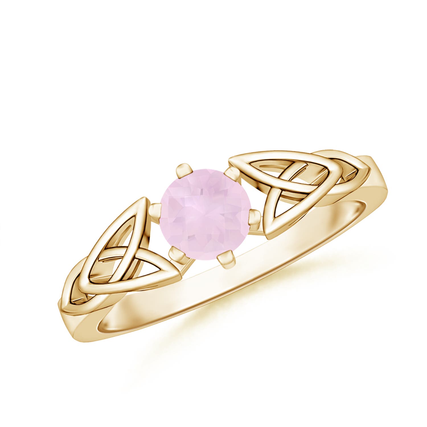 AA - Rose Quartz / 0.5 CT / 14 KT Yellow Gold