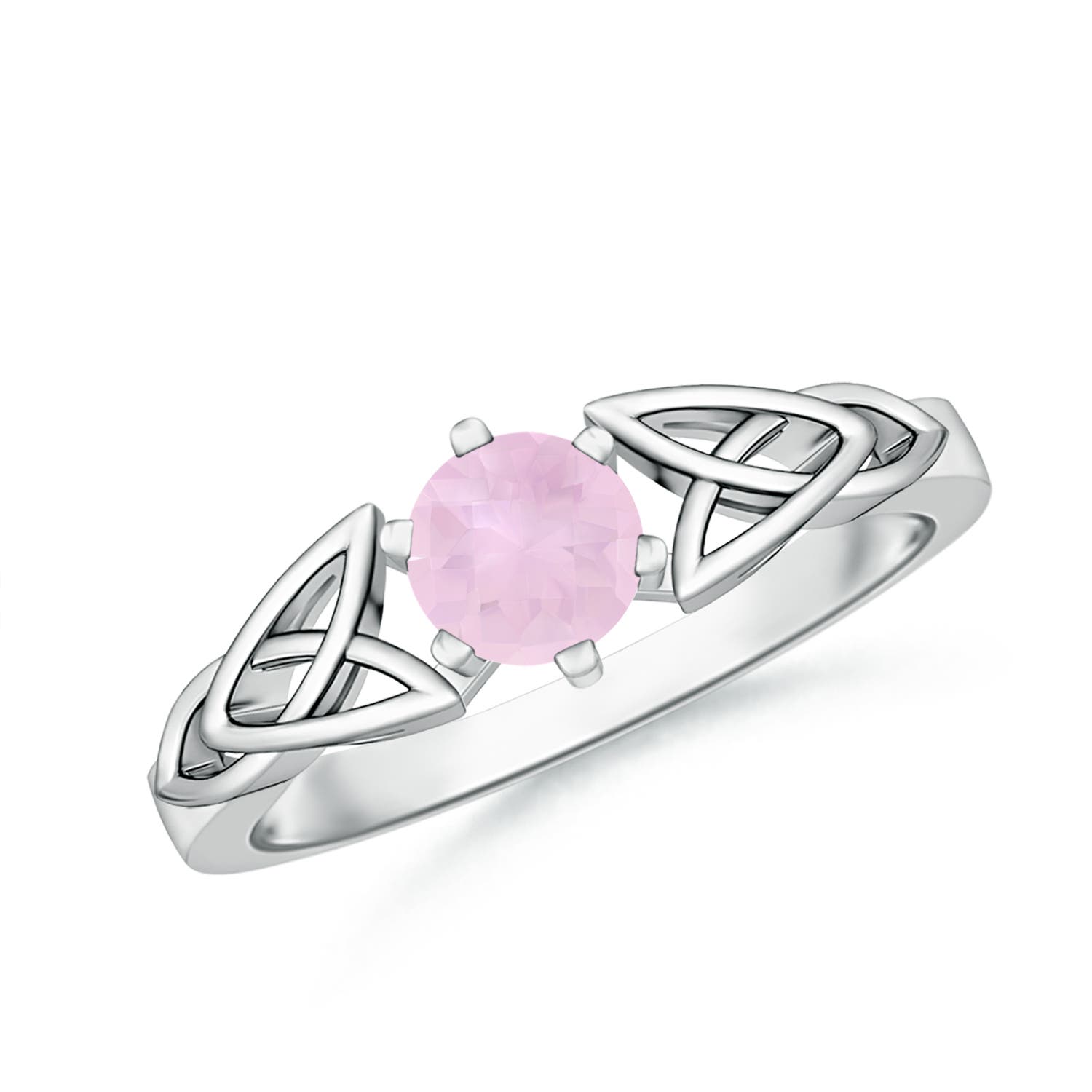 AAA - Rose Quartz / 0.5 CT / 14 KT White Gold