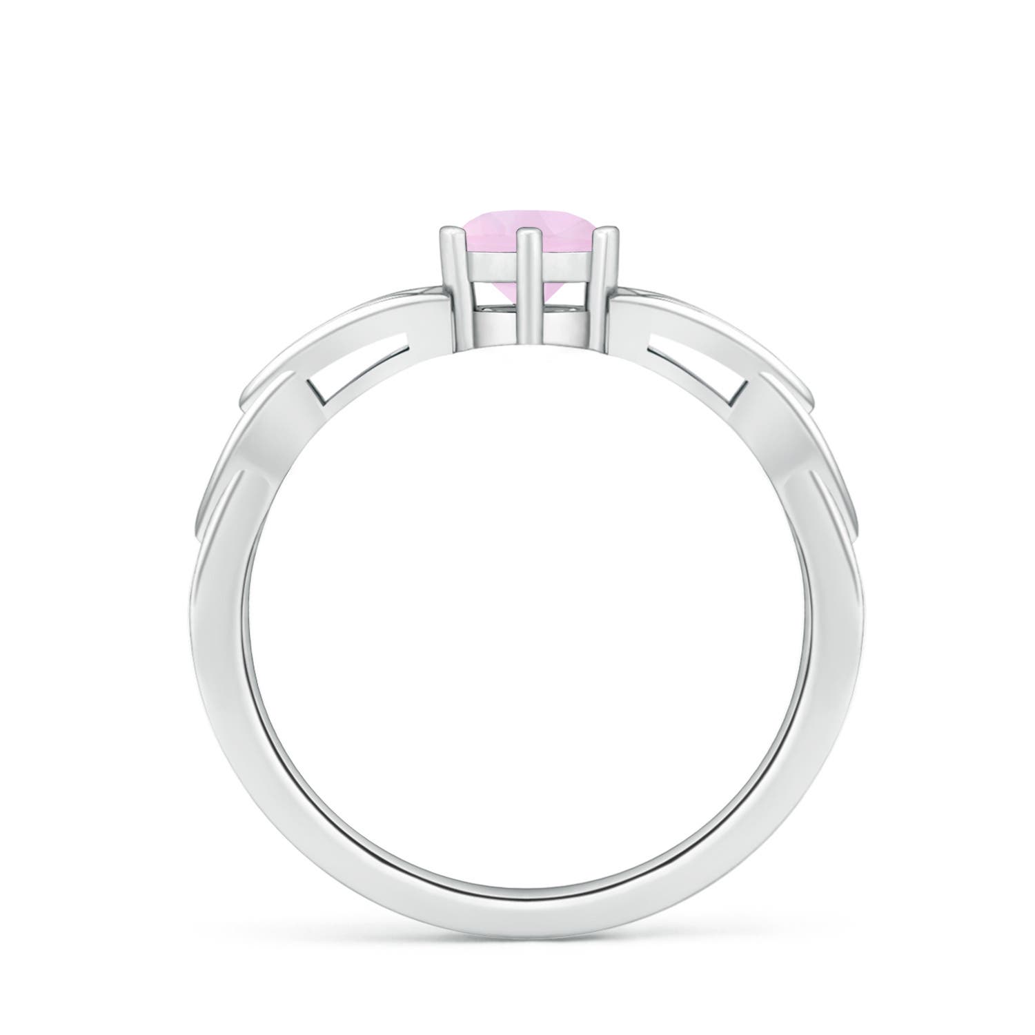 AAA - Rose Quartz / 0.5 CT / 14 KT White Gold