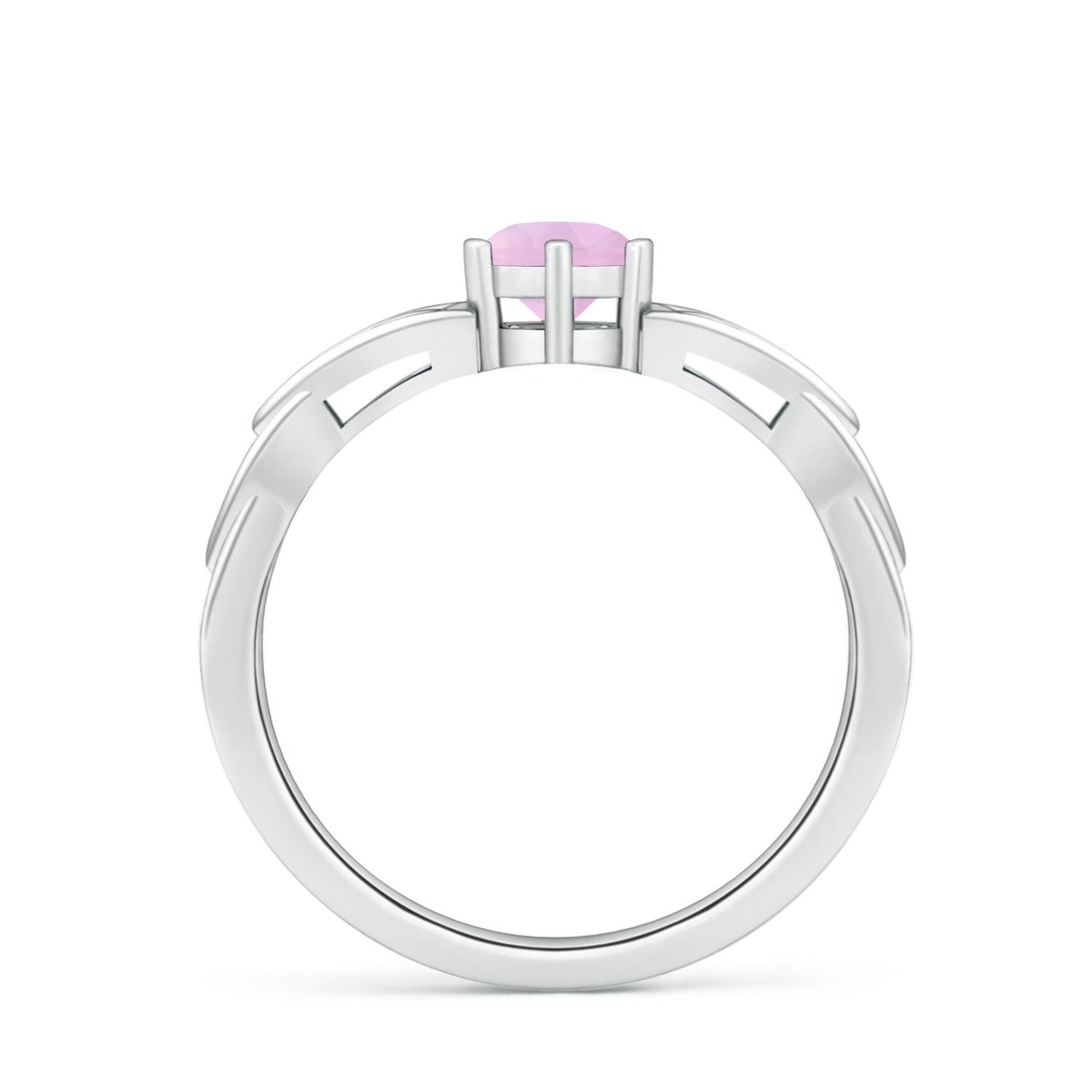 AAAA - Rose Quartz / 0.5 CT / 14 KT White Gold