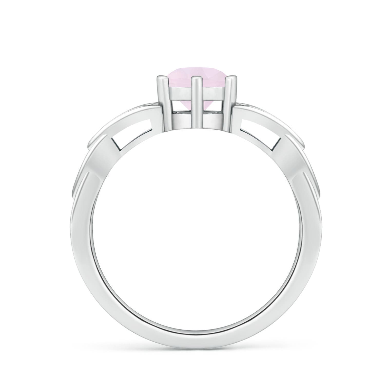 A - Rose Quartz / 0.85 CT / 14 KT White Gold