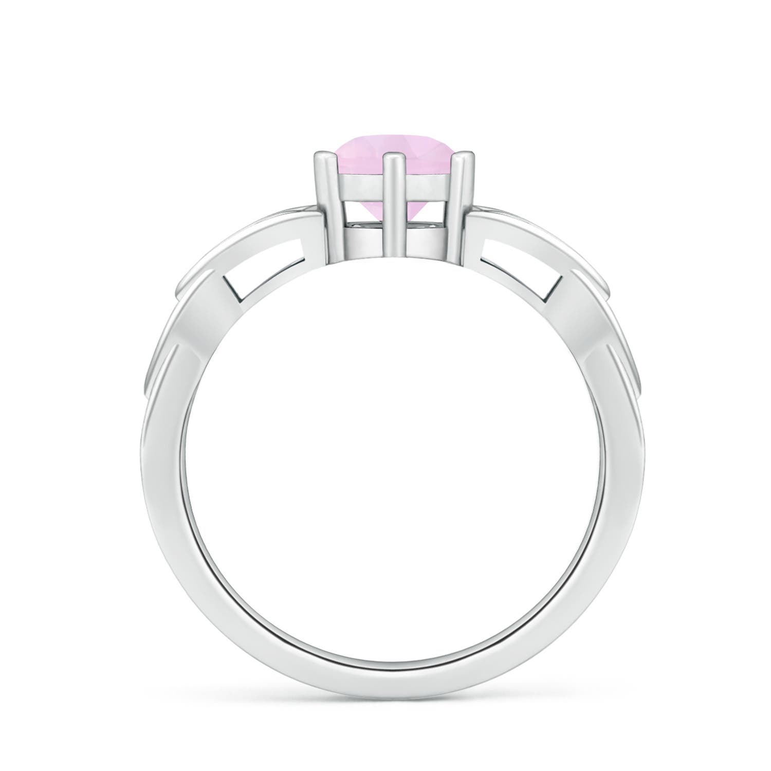 AAA - Rose Quartz / 0.85 CT / 14 KT White Gold