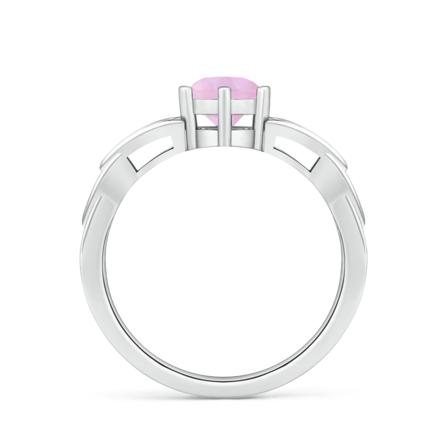 AAAA - Rose Quartz / 0.85 CT / 14 KT White Gold