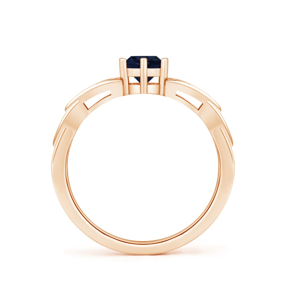 5mm A Solitaire Round Sapphire Celtic Knot Ring in Rose Gold side 199