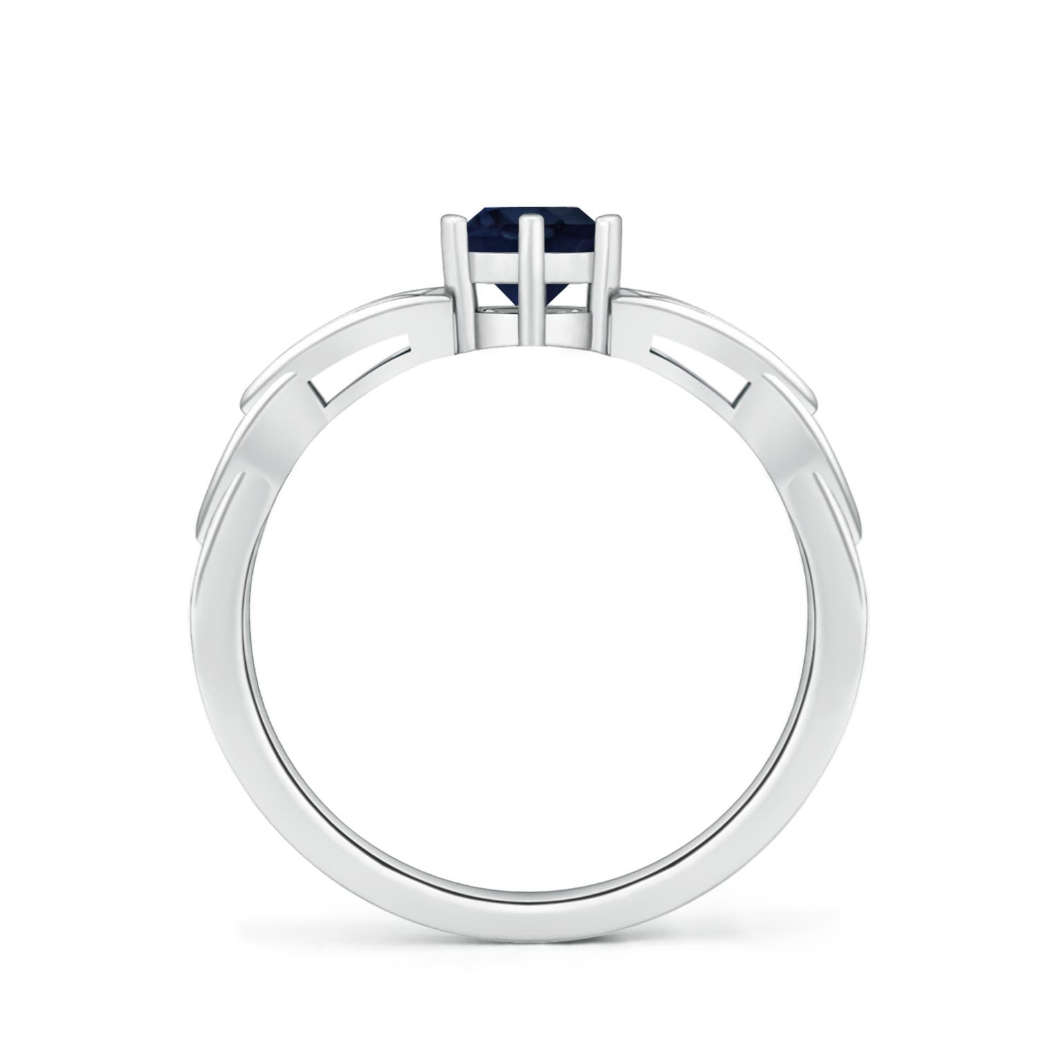 A - Blue Sapphire / 0.6 CT / 14 KT White Gold