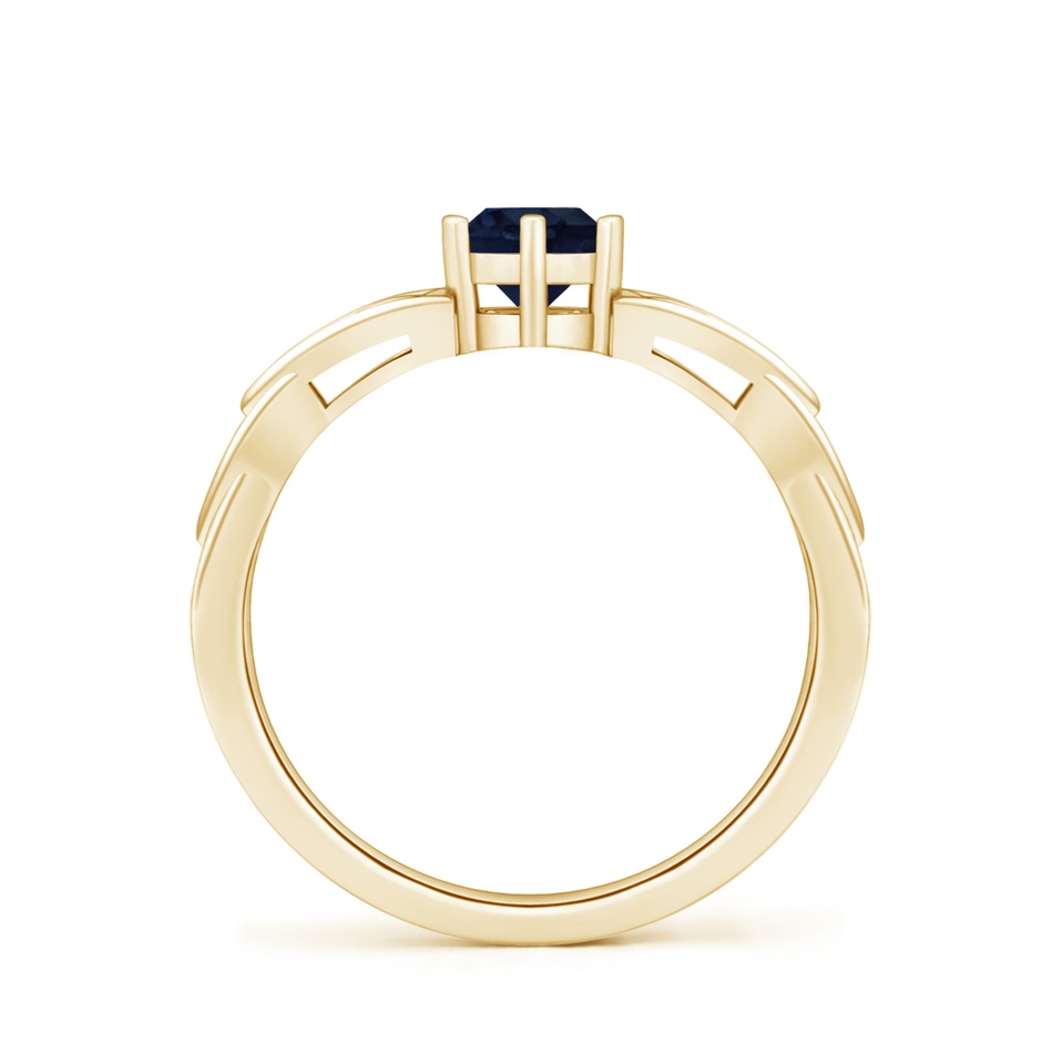 5mm A Solitaire Round Sapphire Celtic Knot Ring in Yellow Gold side 199