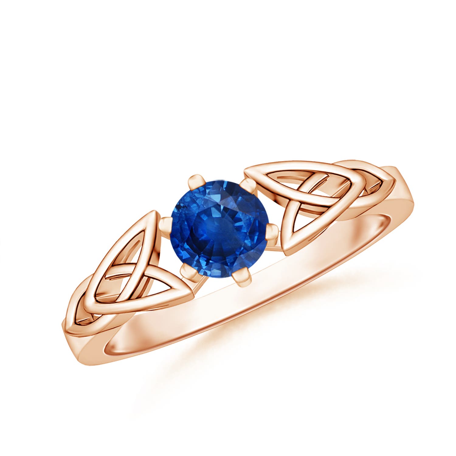 AAA - Blue Sapphire / 0.6 CT / 14 KT Rose Gold