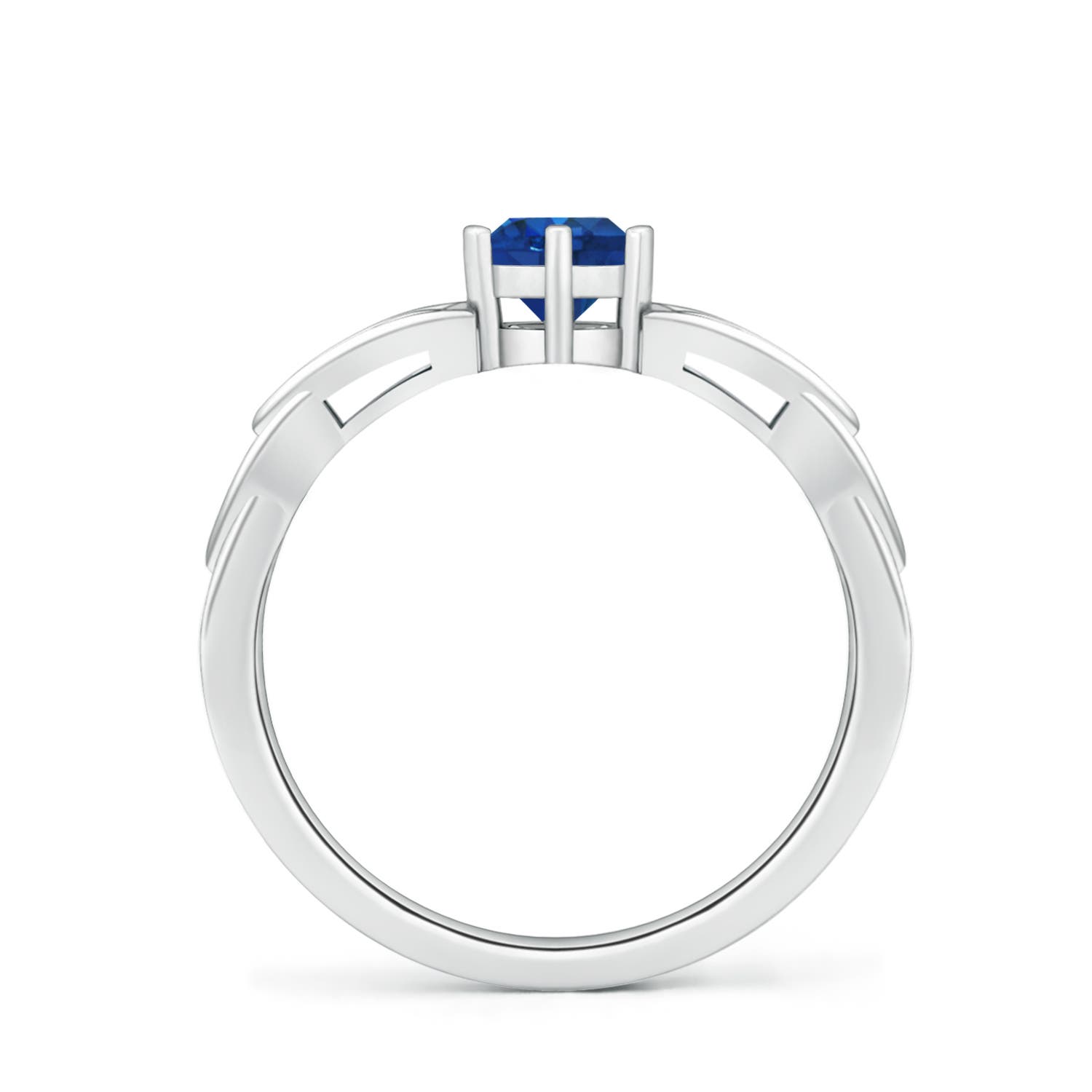 AAA - Blue Sapphire / 0.6 CT / 14 KT White Gold