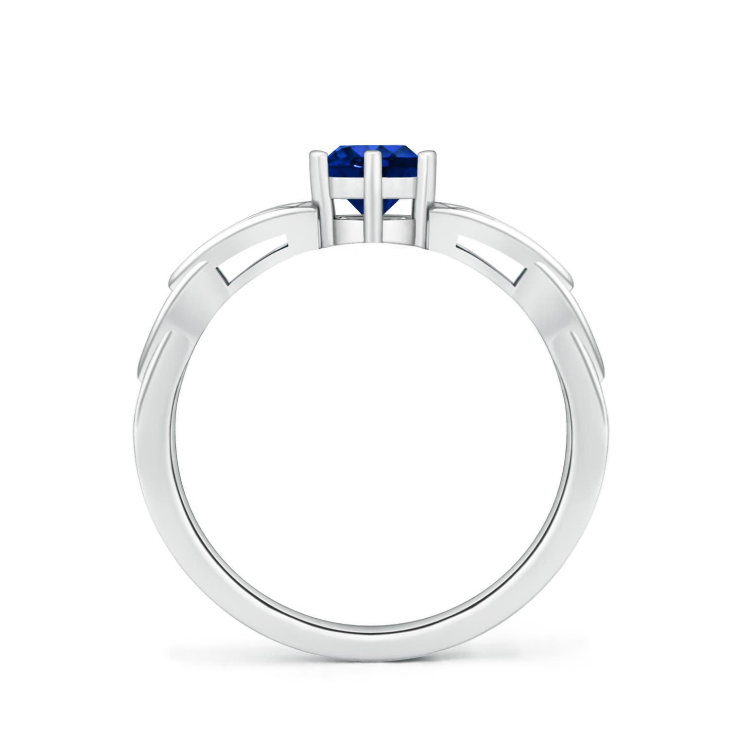 AAAA - Blue Sapphire / 0.6 CT / 14 KT White Gold