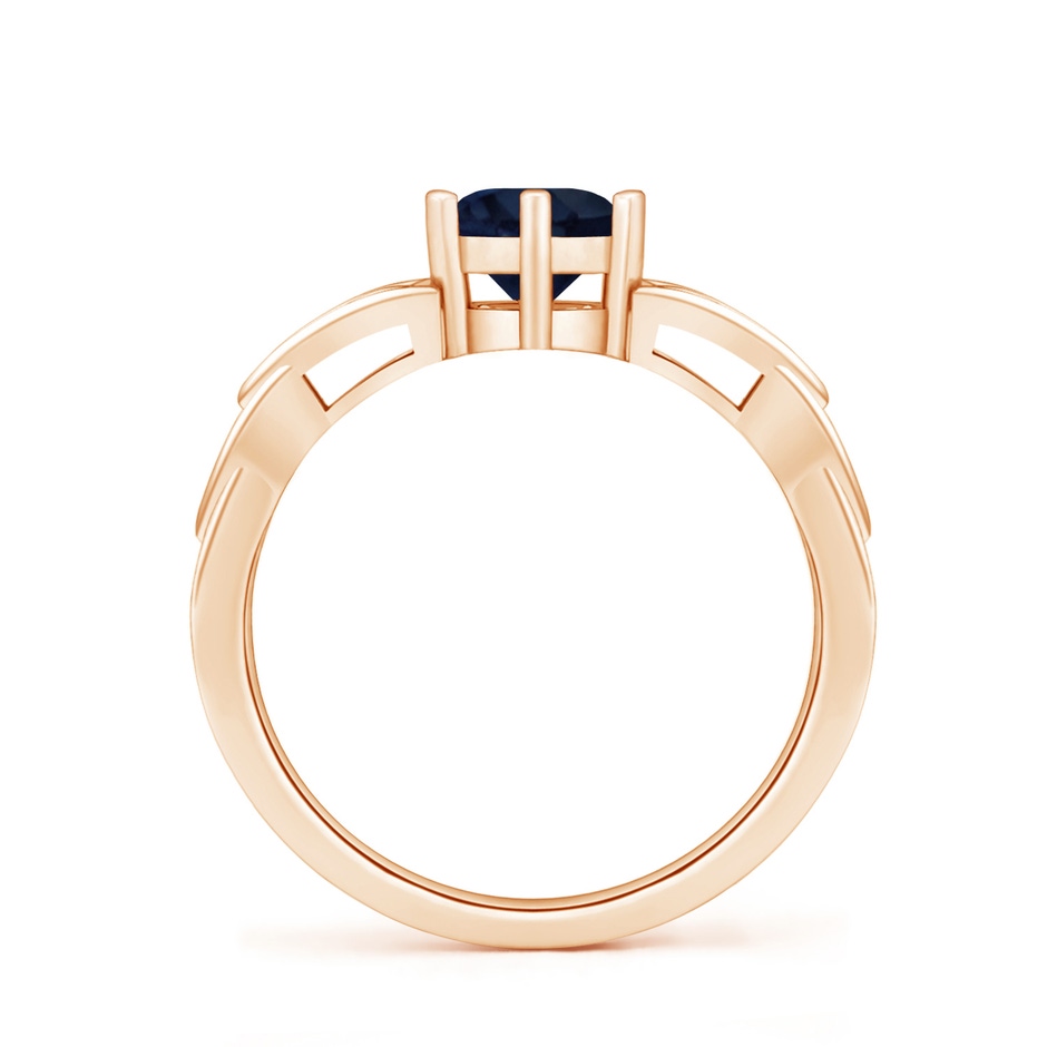 6mm A Solitaire Round Sapphire Celtic Knot Ring in Rose Gold side 199