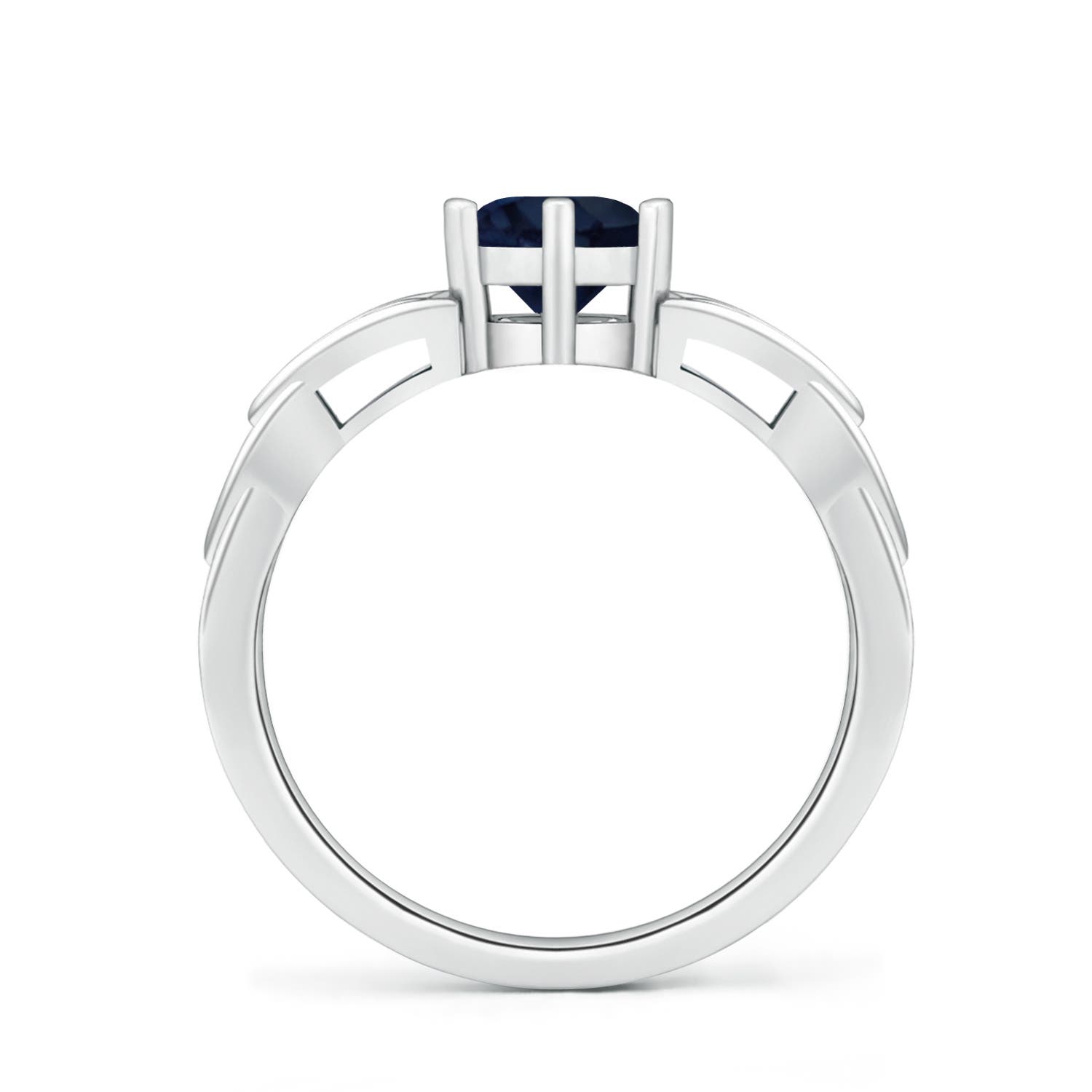 A - Blue Sapphire / 1 CT / 14 KT White Gold