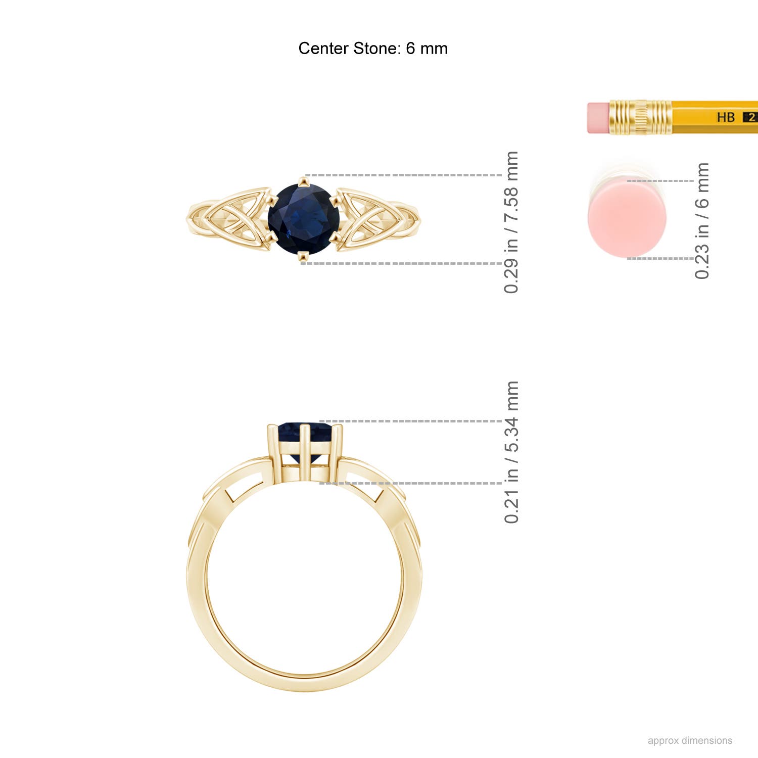 A - Blue Sapphire / 1 CT / 14 KT Yellow Gold