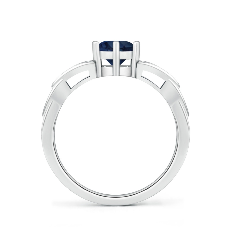 6mm AA Solitaire Round Sapphire Celtic Knot Ring in P950 Platinum side 199