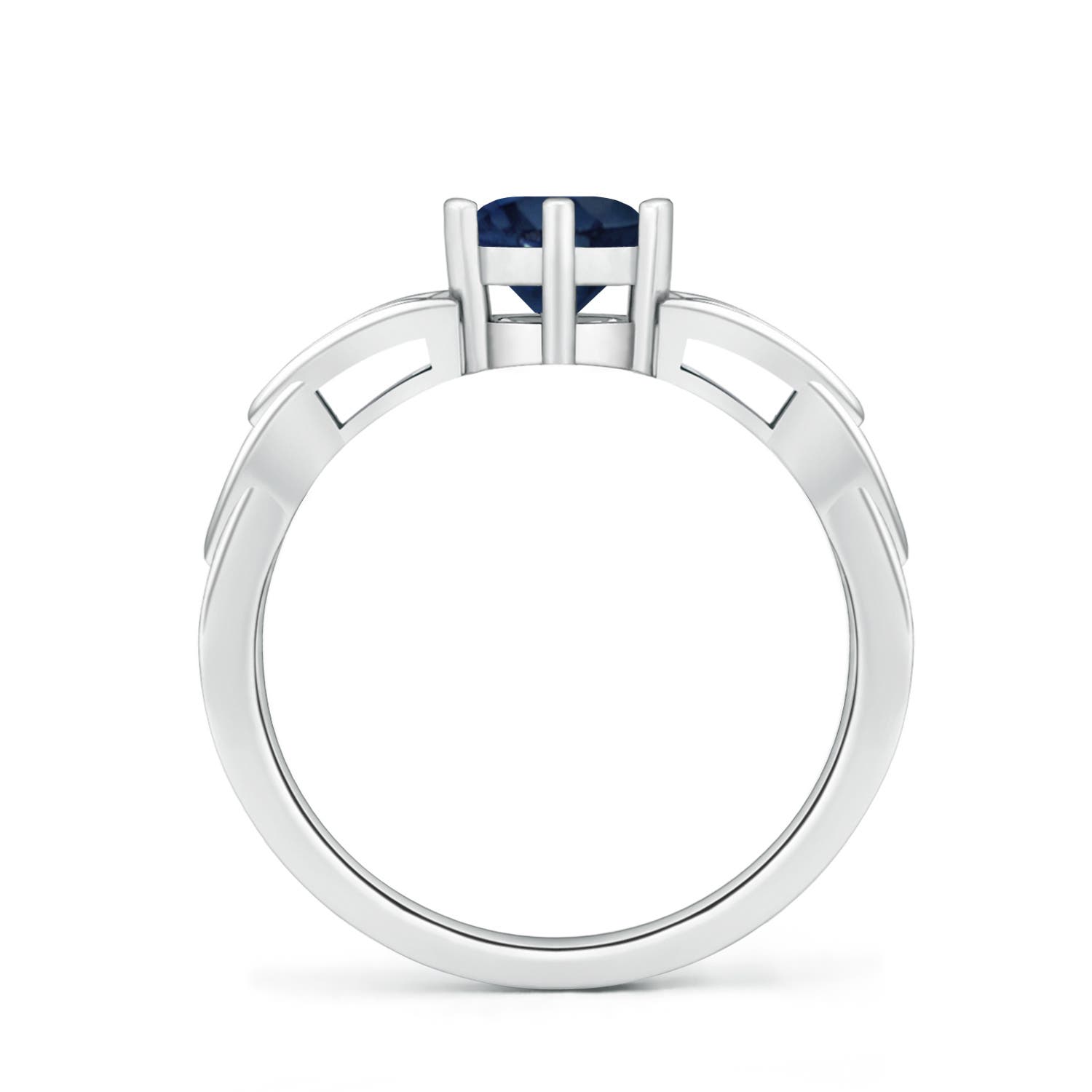 AA - Blue Sapphire / 1 CT / 14 KT White Gold