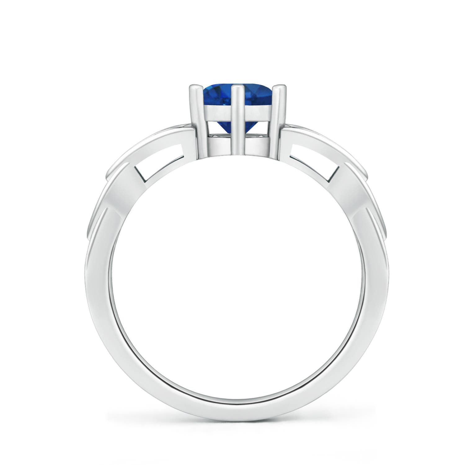 AAA - Blue Sapphire / 1 CT / 14 KT White Gold