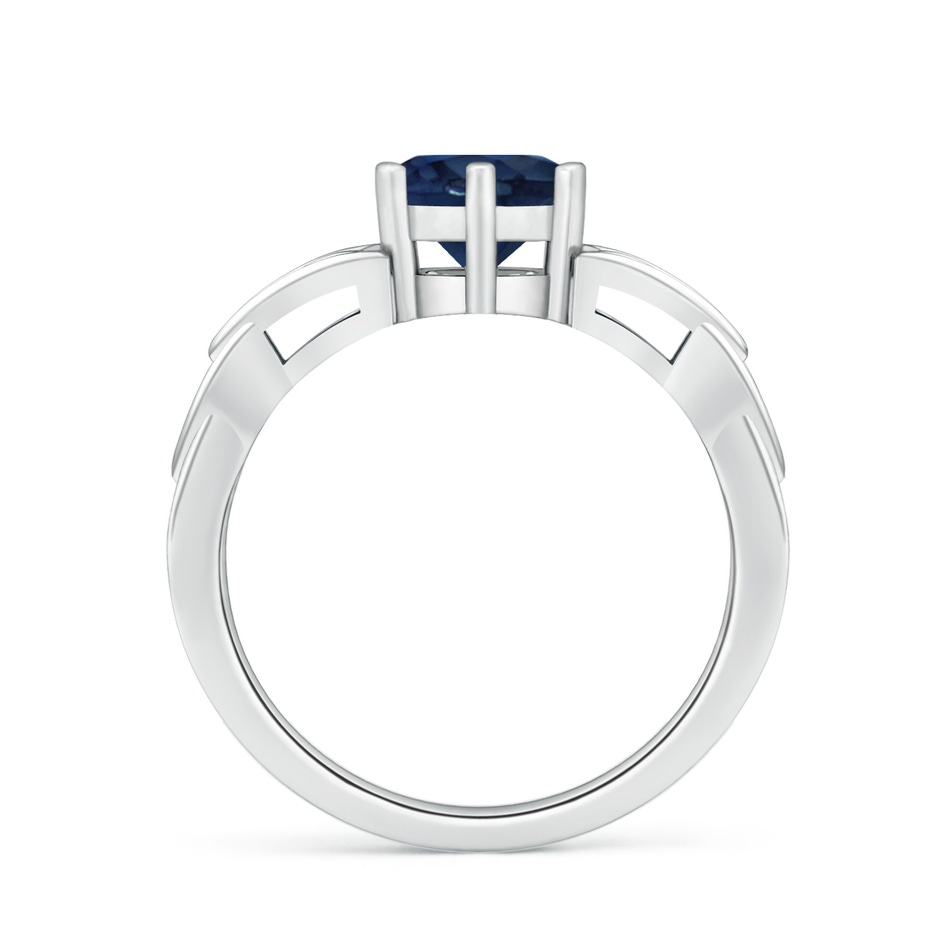 7mm AA Solitaire Round Sapphire Celtic Knot Ring in P950 Platinum side 199