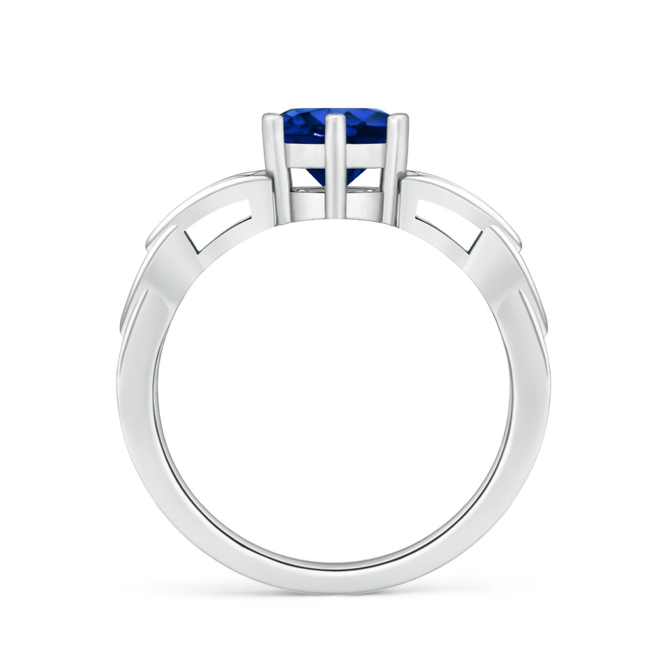 7mm AAAA Solitaire Round Sapphire Celtic Knot Ring in P950 Platinum side 199